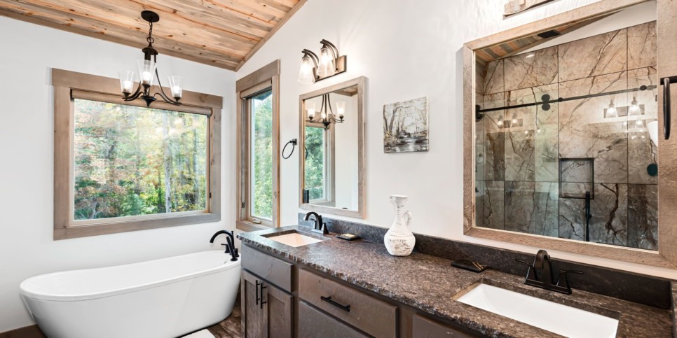 Blue Ridge Cabin - Modern River Retreat - Bathroom