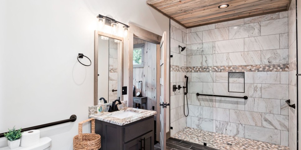 Blue Ridge Cabin - Modern River Retreat - Bathroom