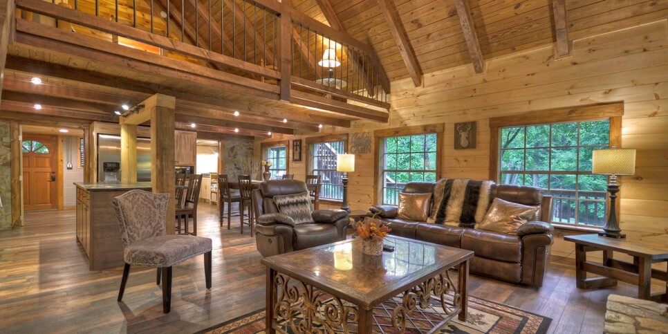 Morganton Cabin - Knotty Creek Retreat - Living Room