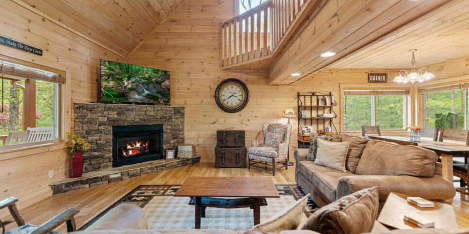 Mineral Bluff - Firefly Cabin - Living Room
