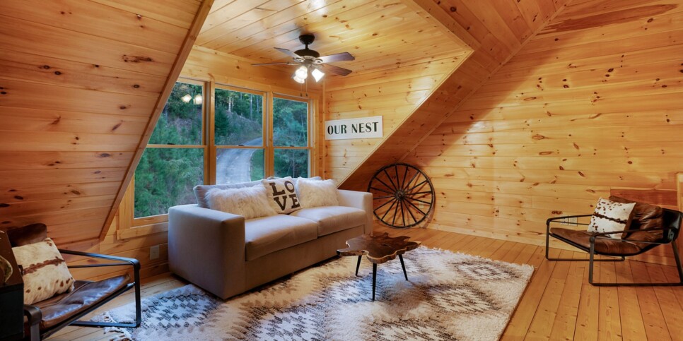 Ellijay Ga Cabin - Peaceful River Hideaway - Living Room