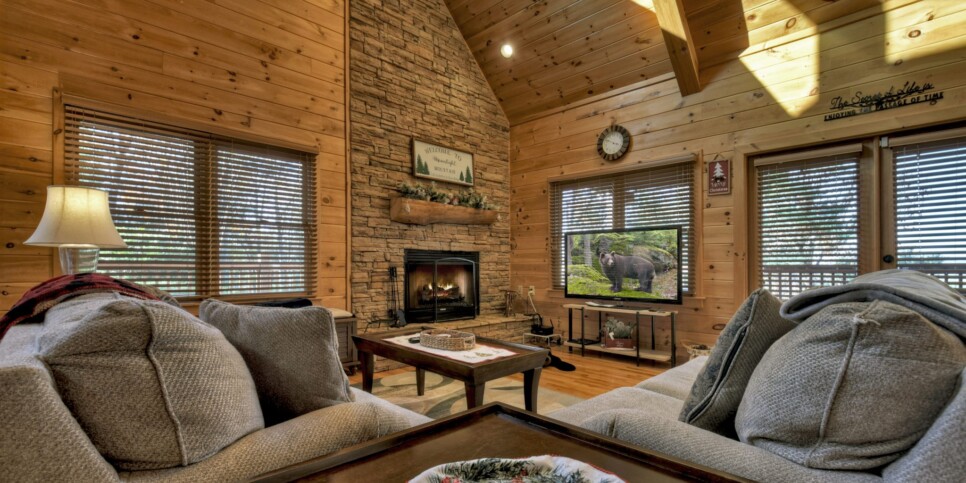 Cherry Log Cabin - Moonlight Mountain Cabin - Living Room