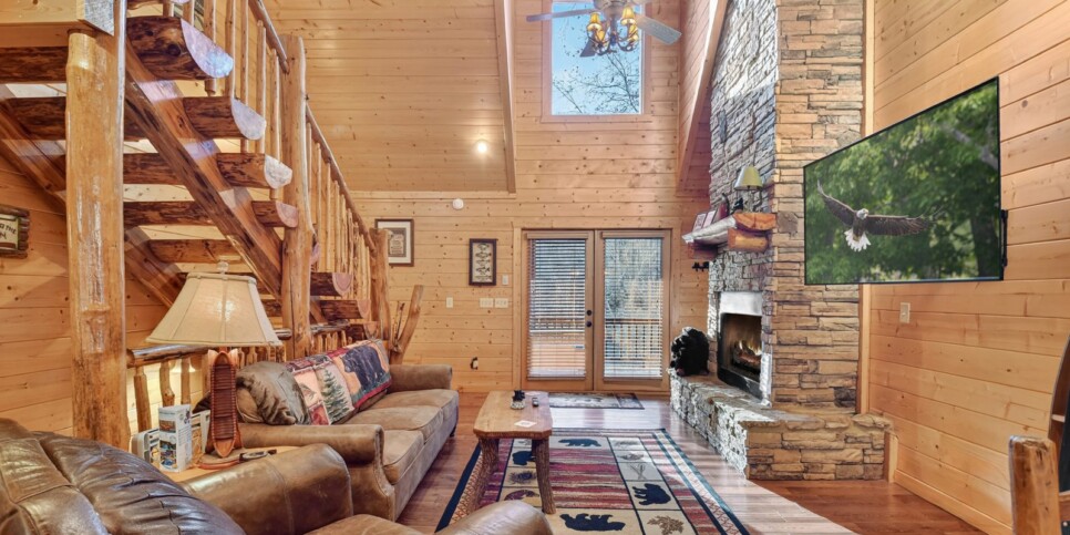 blue ridge astounding river view living room