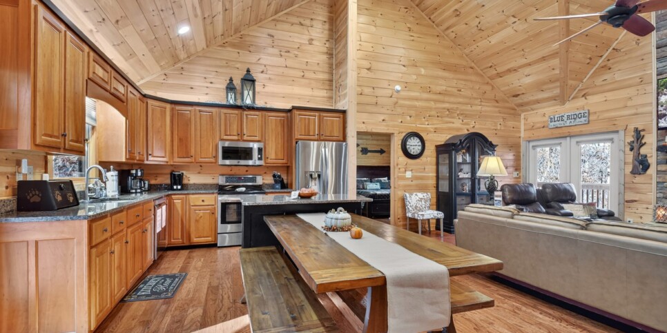 blue ridge awe inspiring mountain view kitchen