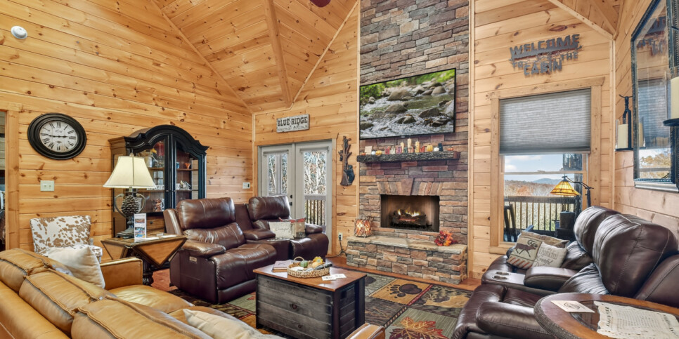 blue ridge awe inspiring mountain view living room